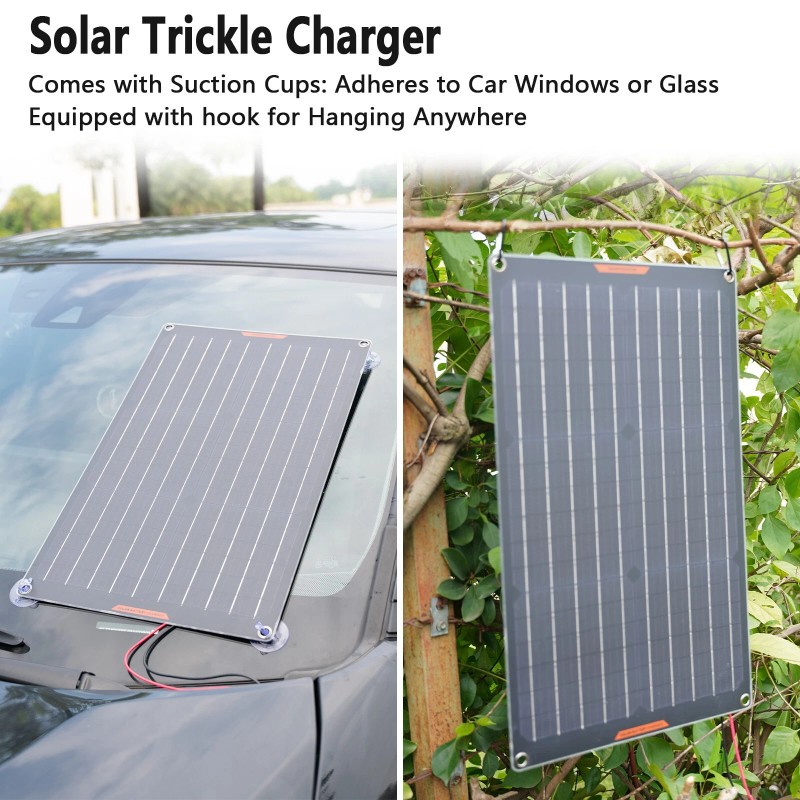 MHPOWOS 50W Car Battery Solar Panel Charger 12V Solar Car