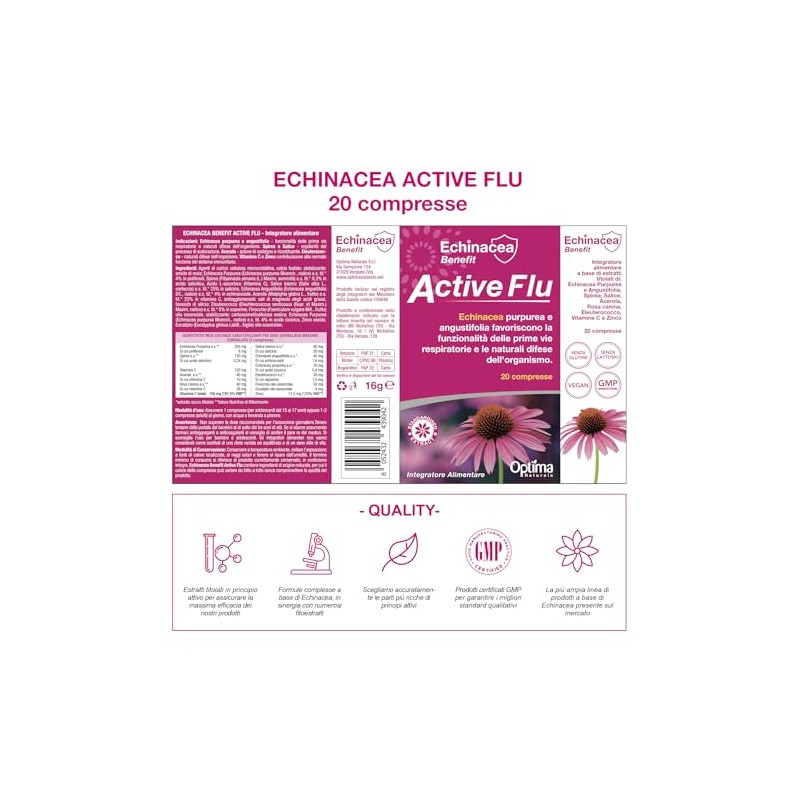 Echinacea Benefit Active Flu, 20 compresse