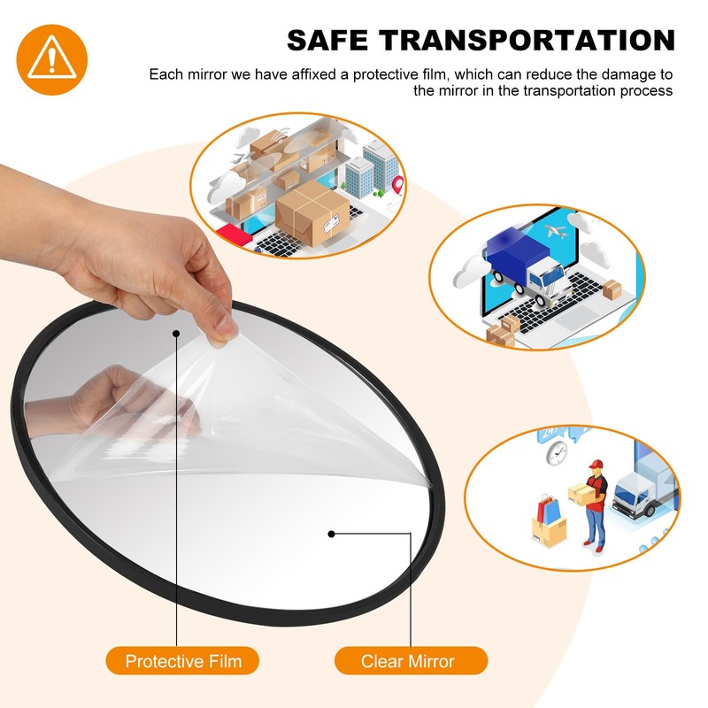 Yeatruojeet 12 inch Acrylic adjustable traffic convex mirror, outdoor road