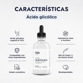 Hebbe - Ácido Glicólico, Exfoliante y Renovador para Piel, 50 ml