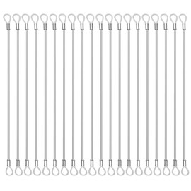 20 Pack Safety Stainless Steel Tethers,Coated Security Tether Lanyard Kit Cable Wire Compatible with Sporting Camera All Editions,Action Camera Series Devices and Other Applicable Equipment, Silver