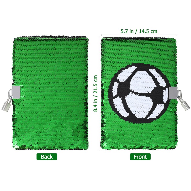 Football Sequin Diary Notebook: Football Journal Notebook Secret Diary with