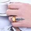 MYNENEY Stainless Steel Round Shape Classical Simple Plain Wedding Engagement