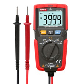 UNI-T UT125C multímetro digital multiprobador de bolsillo, 4000 abalorio de voltaje de CA, CC, resistencia de corriente, capacitancia, frecuencia, ciclo de trabajo, prueba de continuidad, datos de