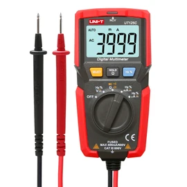 UNI-T UT125C multímetro digital multiprobador de bolsillo, 4000 abalorio de voltaje de CA, CC, resistencia de corriente, capacitancia, frecuencia, ciclo de trabajo, prueba de continuidad, datos de