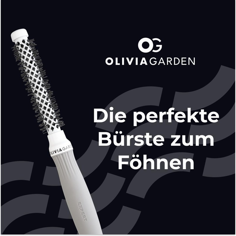 Olivia Garden - Expert Blowout Shine Hairbrush, White and Grey,