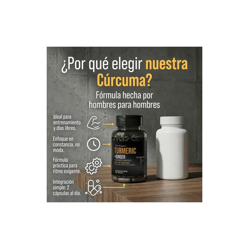 Cúrcuma Turmeric + Jengibre Pimienta Negra 60cap Sin Sabor