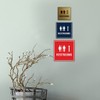 Square Restrooms Up Arrow Sign (White) - Medium 1 Pack