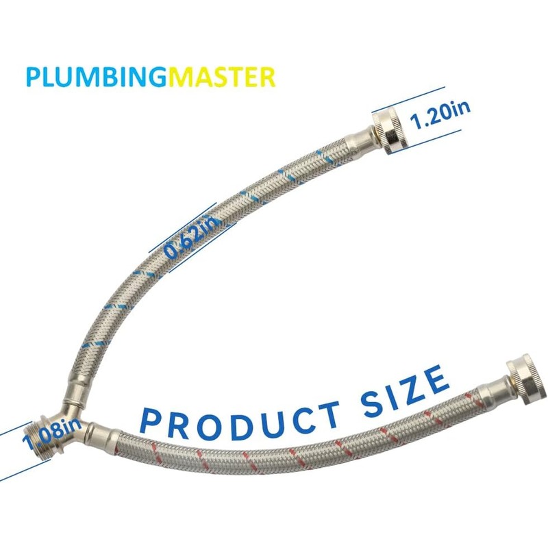 PLUMBERMASTER Washing Machine Hose Splitter Y-Mixer Hose Connector Hose, 3/4