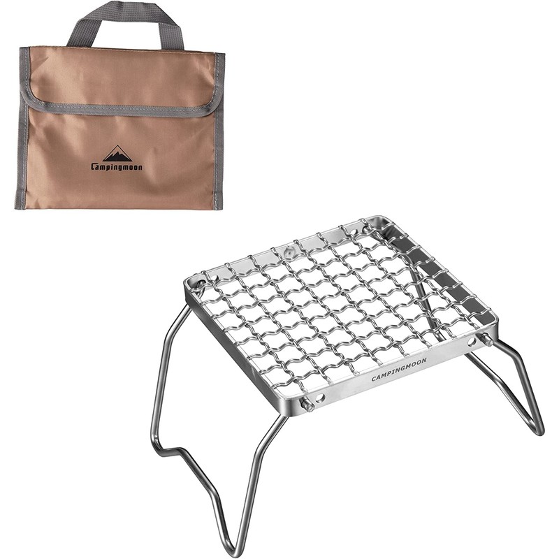 Campingmoon Portable Campfire Grill Grate 304 Stainless Steel Folding Camping