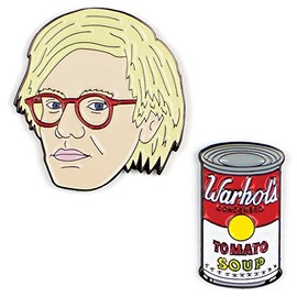 Warhol and Soup Can Enamel Pin Set - Strong Rubber Backing Clasps