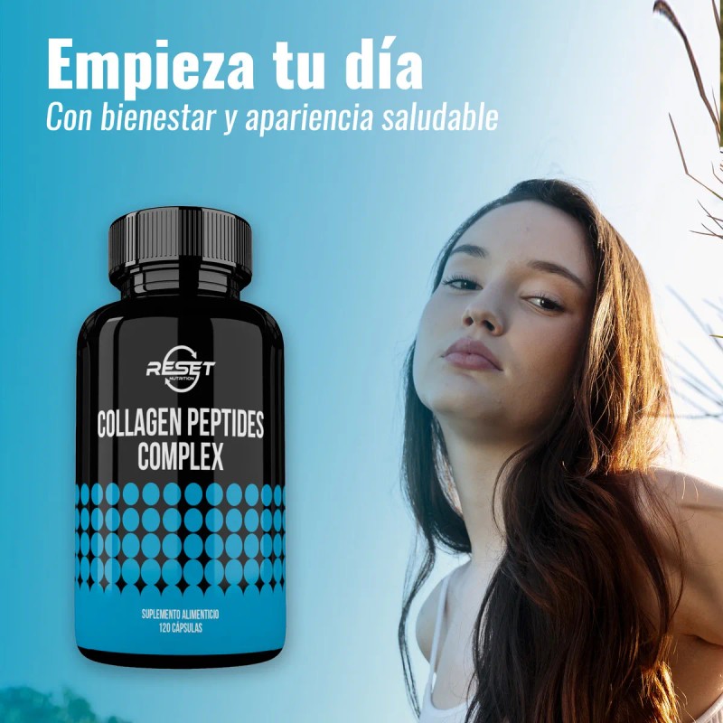 Reset NutritionCollagen Peptides Complex 120 Cápsulas Suplemento Alimenticio para Fortalecer