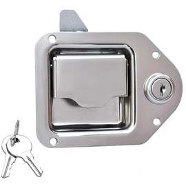 WANGCL Stainless Steel Truck Tool Box Latch Paddle Lock Replacement Handle Trailer Toolbox RV Handle Latch 4-3/8in x 3-1/4in Collocation Two Keys