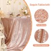 3E Home Rose Gold Sequin Tablecloth Rectangle Sequin Table Cover