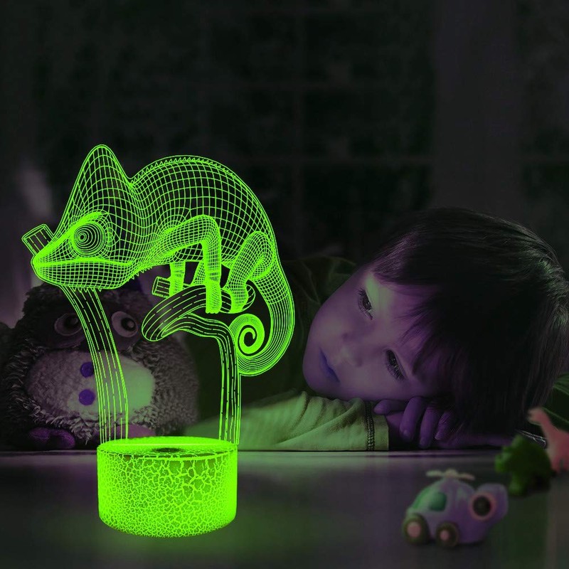 Creative 3D Chameleon Night Light 16 Colors Changing USB Power