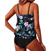 Yonique Two Piece Blouson Tankini Swimsuits for Women Modest Bathing