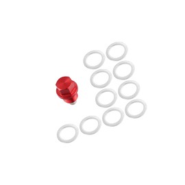 Partuto 1 Set M14x1.5 Car Magnetic Oil Drain Plug Bolt with 10 Gasket Red Replacement