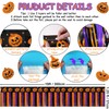 4Pcs Halloween Banner Decorations, 39Ft Pumpkin Foil Fringe Tinsel Streamer