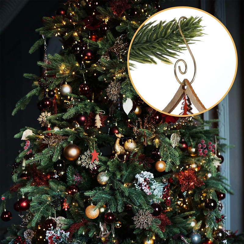 SAVITA 100pcs Ornament Hooks Christmas Tree, Christmas Hooks Christmas Tree