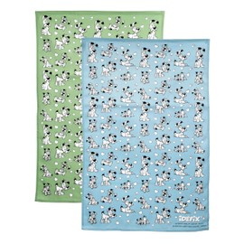 Puckator Poly Cotton Set of 2 Asterix Tea Towels Idefix (Dogmatix) - Tea Towels For New House Home Kitchen Household Essentials Cloth Must Haves Catering Stuff - T Towels Teatowel Fashion Gabdets New