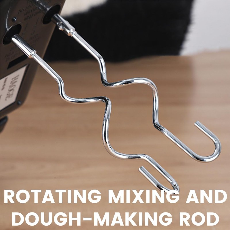 Pack of 2 dough hooks for hand mixers, stainless steel