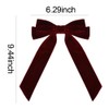 Velvet Bows for Girls Red Ribbon Bow Hair Clips Long