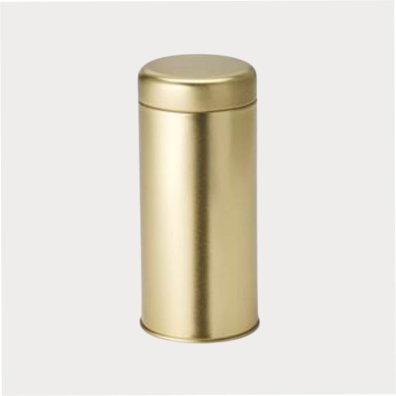 teemando® Glory Tin Gold 130 g Tinplate, Gold, Round, Slip-On