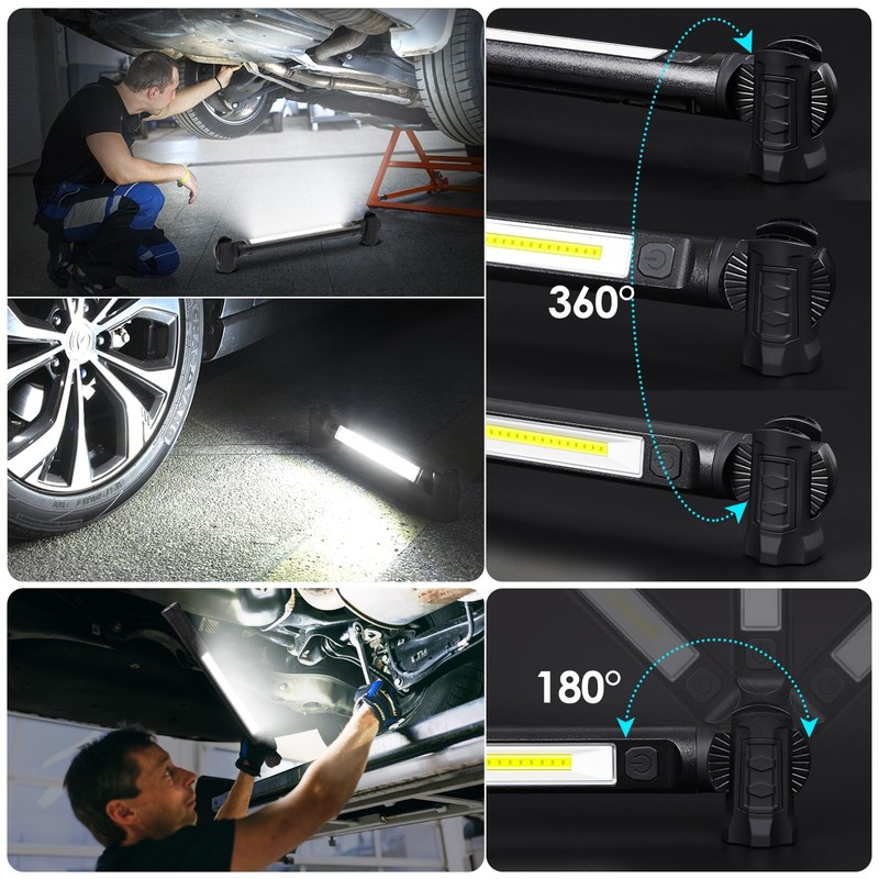 Work Light, 2500LM Ultra Bright, 5200mAh Rechargeable LED Work Lights,