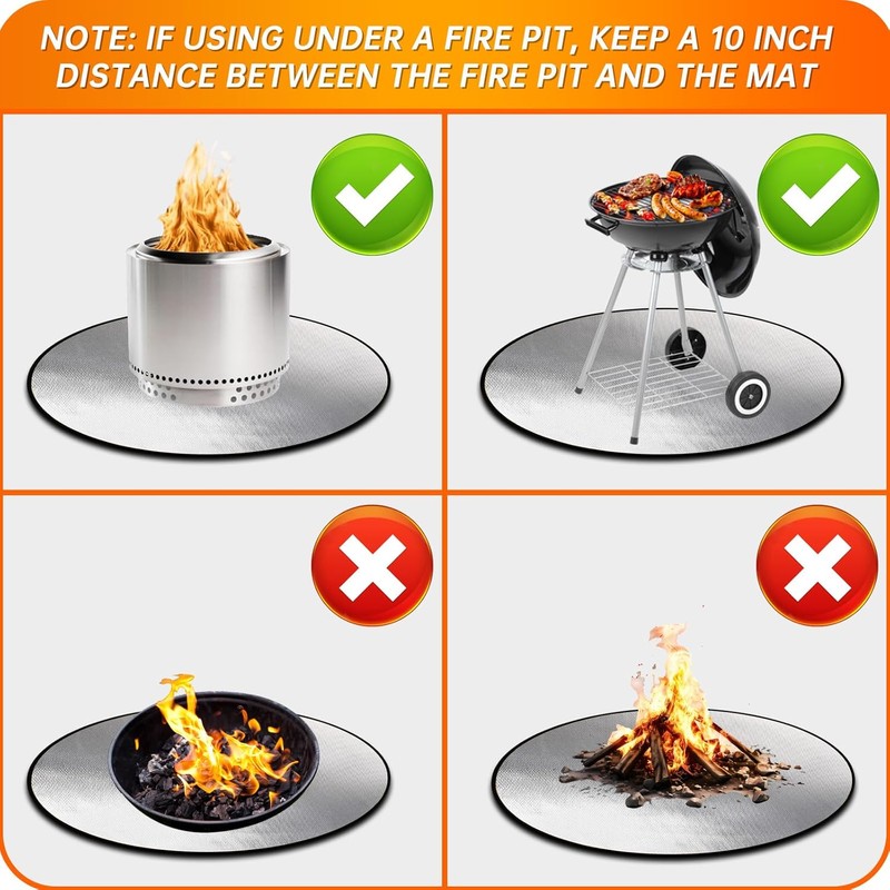 DocSafe 38 x 38 inches Round Fire Pit Mat, Upgraded