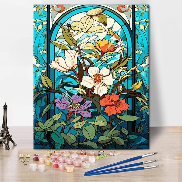 Rebotipy Adults Paint by Numbers Flowers and Plants Paint-by-Numbers DIY