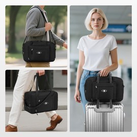 BAGZY Ryanair Foldable Travel Bag, 20 L, Hand Luggage, 40 x 20 x 25 cm, Sports Bag, Waterproof Travel Luggage Bags for Airplane, Cabin, Weekender Handbags, Travel Hospital Bag with 1 x Cosmetic Bag