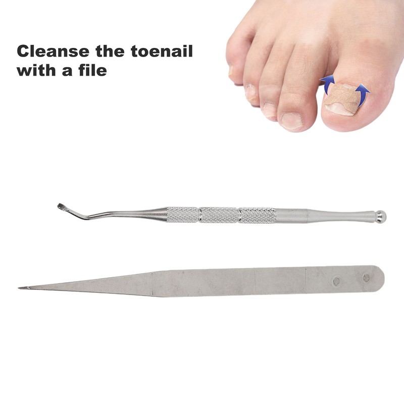 Ingrown Toenail Lifter Set Toenail Patch Sleeves Tweezers Stainless Steel