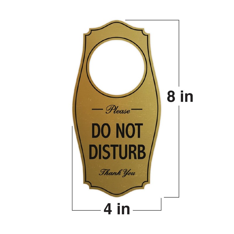 Please DO NOT DISTURB Door Hanger - Brushed Gold, 4"