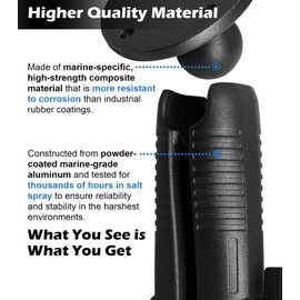 WINDFRD 1" Double Ball Mount with Two AMPS Round Plates, Long(17cm/6.7'') Aluminum Arm with 1 inch / 25mm / B Size Ball Adapters, Compatible with RAM, Arkon, iBolt and More