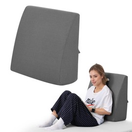 TANYOO Back Pillow for Bed Sitting Up High Resilience Wedge Reading Pillow for Sitting in Bed Adult Soft Support Backrest Pillow for Reading Gaming Watching TV 23.6” x22” Dark Grey