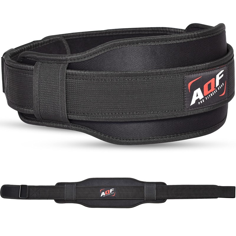 AQF Weight Lifting Belt Back Support Contoured 5.5 Inch Neoprene