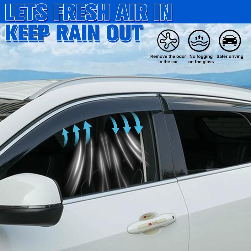 DOLKSN Smoke Black in-Channel Window Visor Window Deflectors Rain Guards