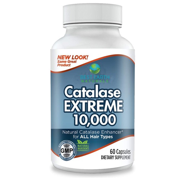 Best Earth Naturals Catalase Extreme Supplement 10,000 with Saw Palmetto, Biotin, Fo-Ti, PABA - Hair Supplements for Strong Hair - 60 Capsules (30-Day Supply)