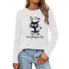 Long Sleeve T Shirts for Women Cute Cat Graphic Tees
