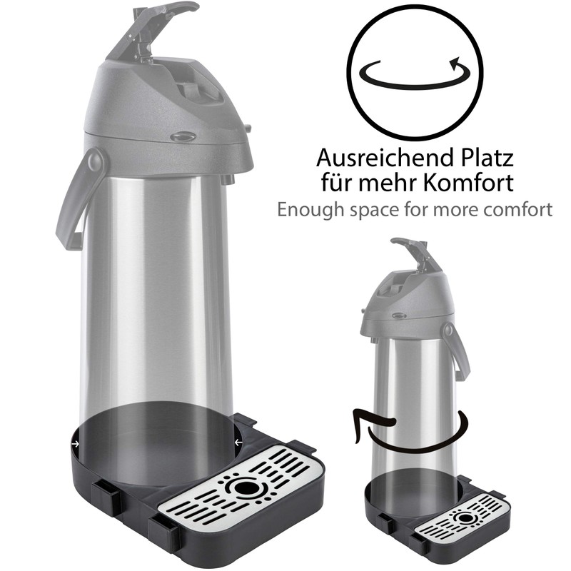ONVAYA® Airpot Pump Jug, Insulated Flask, Drinks Dispenser, Matte Stainless