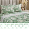 Gogreen 100% Cotton Sheet Set California King Size, Green Floral,