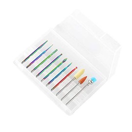 10 Pieces Nail Drill Bits Set Diamond Cuticle Drill Bits Tungsten Steel Nail File Bits Nail Art Tools for Manicure Pedicure Home Salon Use