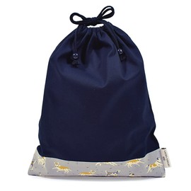 COLORFUL CANDY STYLE LAURA ASHLEY Gymnastics Clothing Bag, Boys, Drawstring Bag, Large Gymnastics Clothes, Elementary School Students, Large Changing Bag, DOGS with Royal Navy N3385900