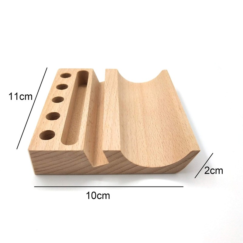 Hosoncovy Multifunctional Desktop Stationery Organizer Mount Wooden Pen Phone Holder