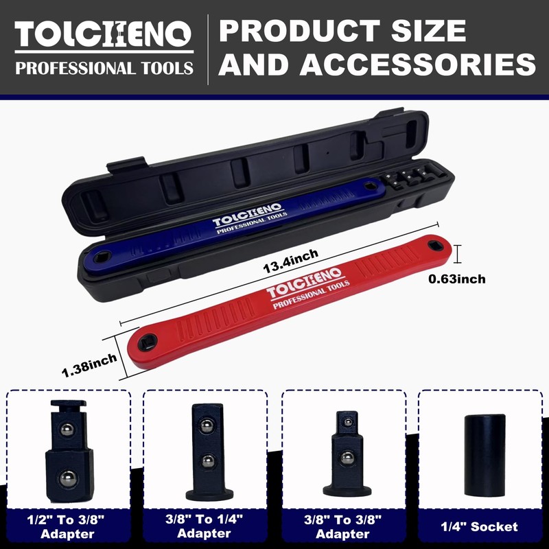 TOLCHENO Offset Extension Wrench Set, Pro Zero Offset Extension Wrench