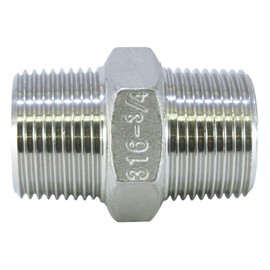 Flowbal Stainless Steel Threaded Fitting Hex Nipple V6N-S14-02 1/4