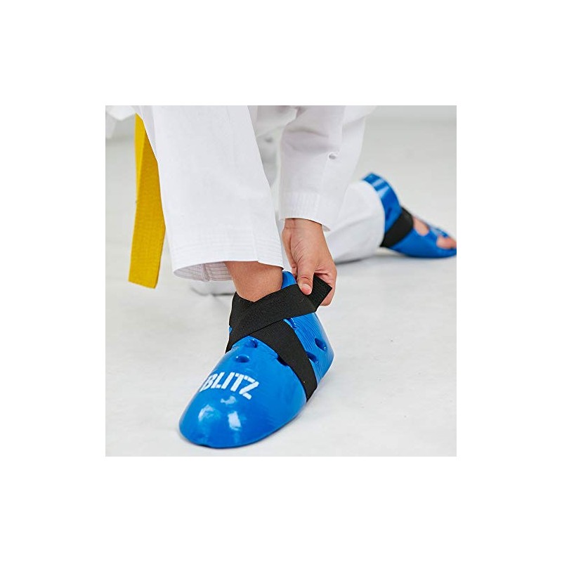 Blitz Dipped Foam Foot Guards - Blue - Large