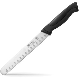 Humbee Chef Carving Knife 8-Inch with Granton Edge for Turkey Ham Meat Slicing and cutting NSF Certified DT-21 Series, Black