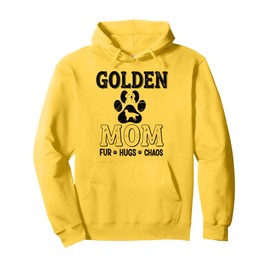 Golden Mom Fur Hugs Chaos Dog Lovers Golden Retriever Owner Pullover Hoodie