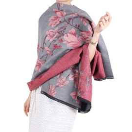 GFM® Cashmere Texture Pashmina Style Scarf Shawl for Autumn Winter -Grey - (YCA26-43-43-GHBHLL)